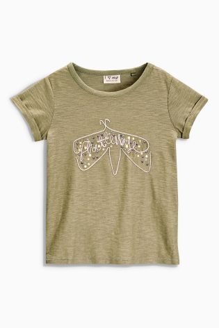 Khaki Flutterbye T-Shirt (3-16yrs)